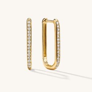 Pavé Diamond Medium U Hoops